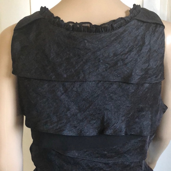EXPO NEW YORK SHINY BLACK LAYER RUFFLE TOP SIZE10 - Picture 6 of 6